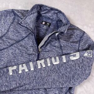 NFL Team Apparel New England Patriots Quarter Zip Pullover Womens M Heather Blue